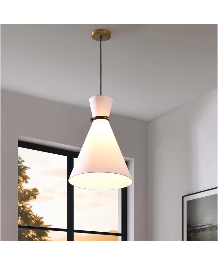 Starlight 1-Light Pendant Light in White Satin Brass