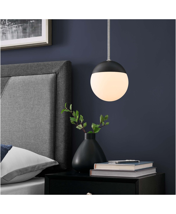 Stellar 1-Light Pendant Light In Opal Polished Nickel