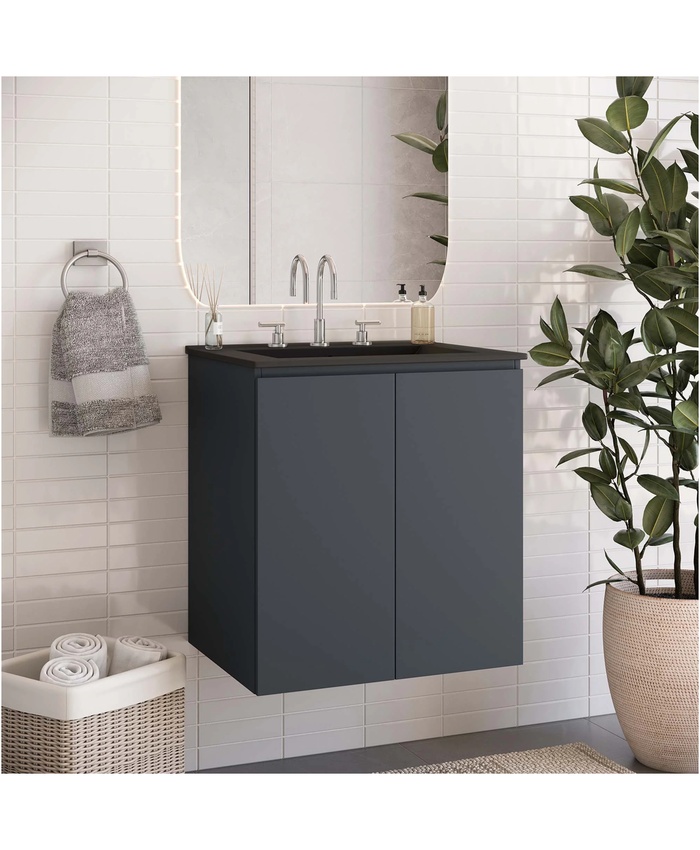 Bathroom Vanity In Gray Black