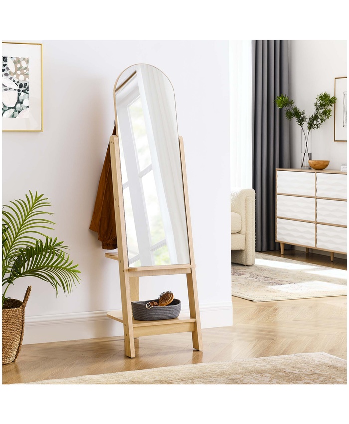 Ascend Standing Mirror in Oak