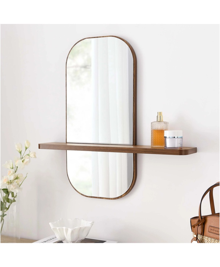 Solstice Mirror In Walnut