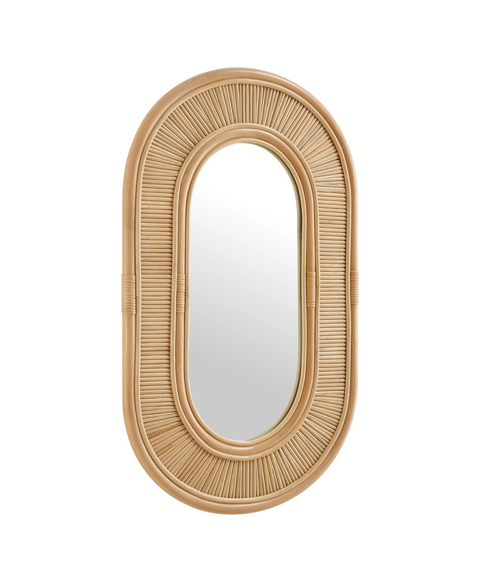 Sovana Oval Rattan Wall Mirror In Natural