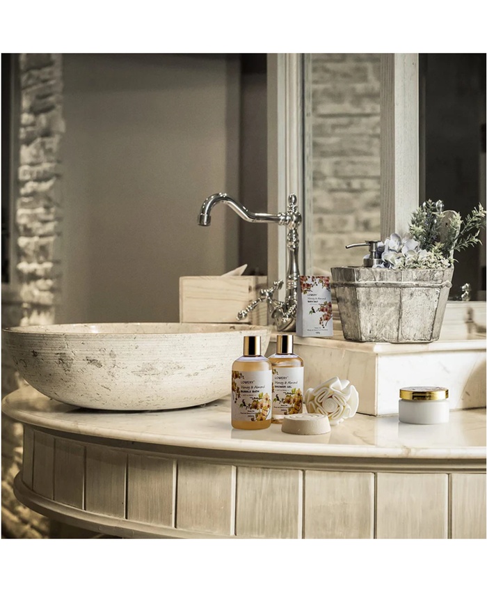 Honey & Almond Handmade Body Care Set - 7Pc Home Bath Gift