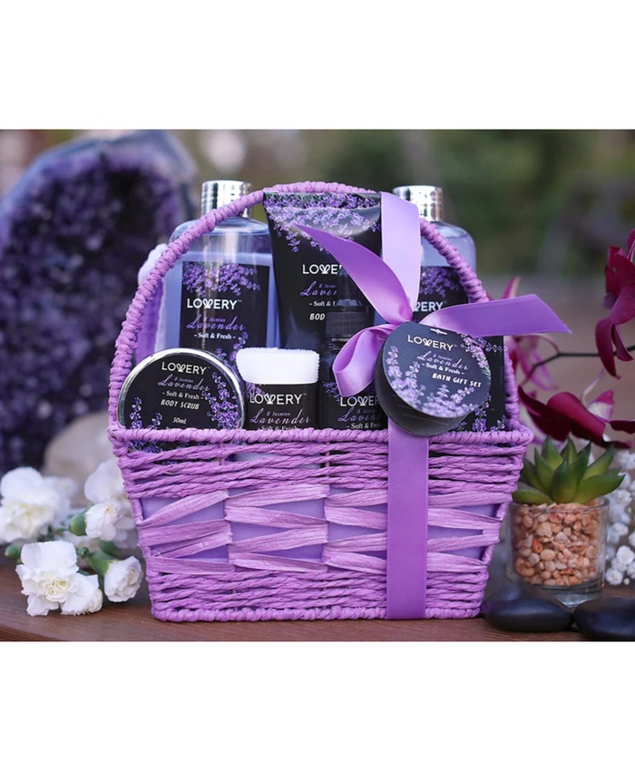 Lavender & Jasmine Spa Bath Gift Set - 9Pc Relaxation Kit
