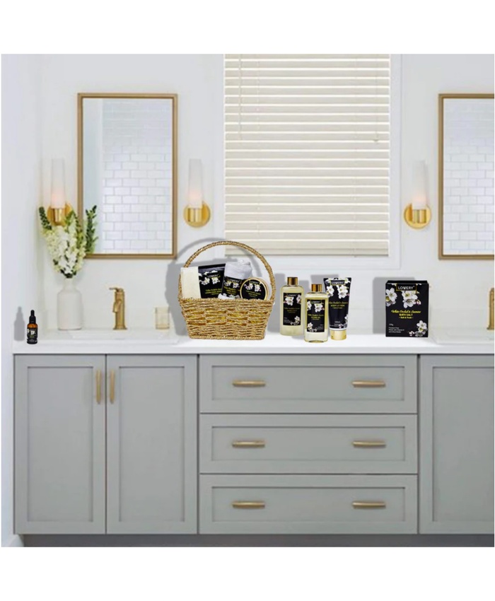 White Orchid Home Bath Set - 8Pc Gift Basket