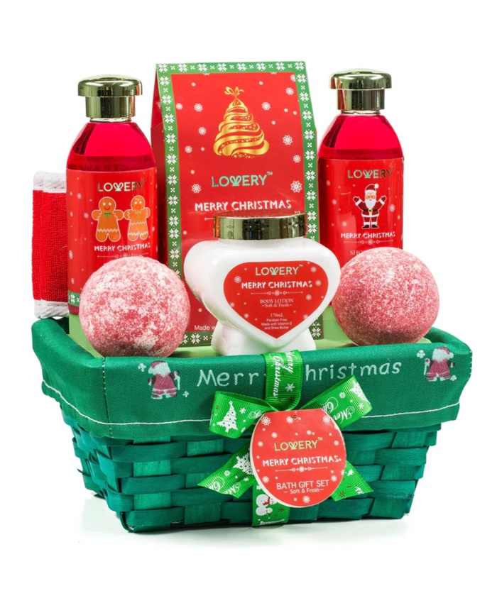Strawberry Sandalwood Merry Christmas Gift - 7Pc Spa Kit