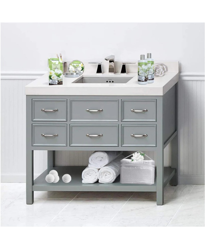 White Jasmine Bath Set - 13Pc Sequin Cosmetic Bag Kit