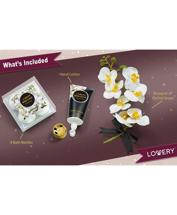 White Orchid Petals Soaps Gift - 12Pc Body Care Set