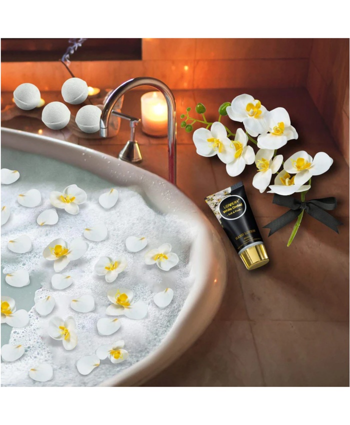 White Orchid Petals Soaps Gift - 12Pc Body Care Set