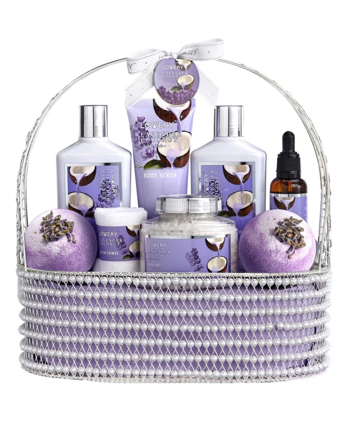 Lavender and Coconut Bath Gift Set - 10Pc Spa Kit