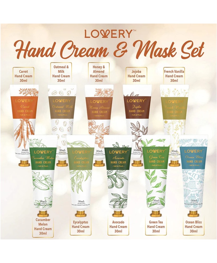 Hand Cream and Hand Mask Gift Set - 16Pc Lotions