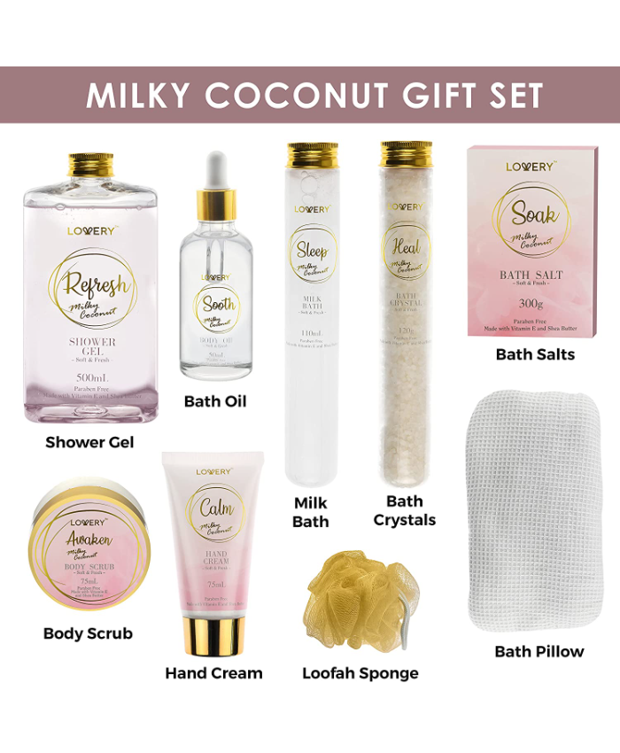 Milky Coconut Body Care Set - 10Pc Spa Gift Box