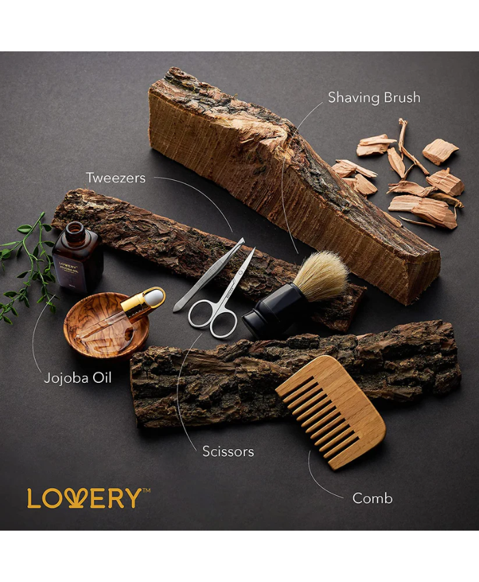Sandalwood Bath Gift Set - 14Pc Beard Grooming Kit