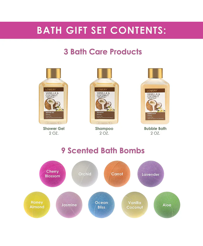 Bath Bombs Gift Set - 12Pc Home Spa Kit