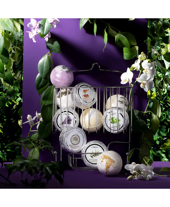 Shower Steamers And Bath Bombs Set - 11Pc Aromatherapy Caddy Gif