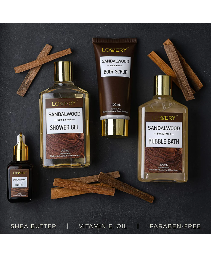 Sandalwood Bath Gift Set - Men's 11pc Bath & Body Care Kit