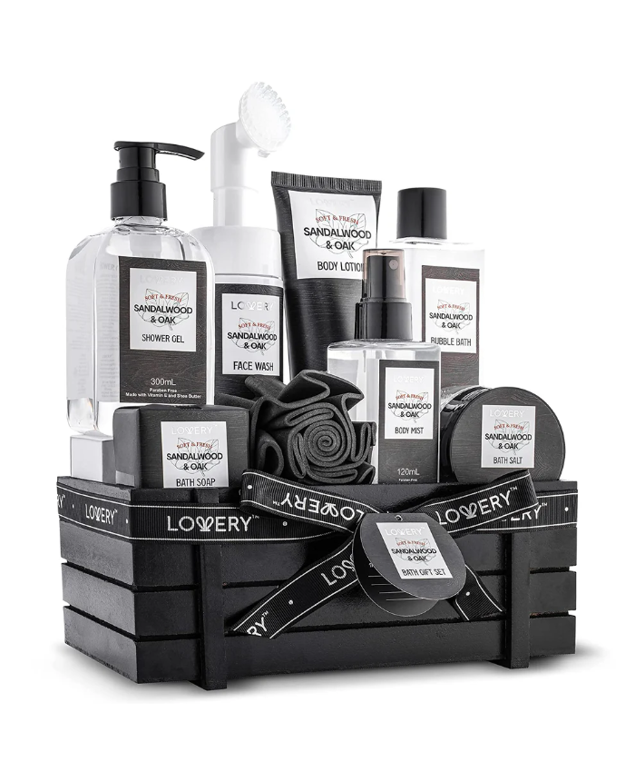 Sandalwood Oak Home Bath Set - 9Pc Body Care Kit