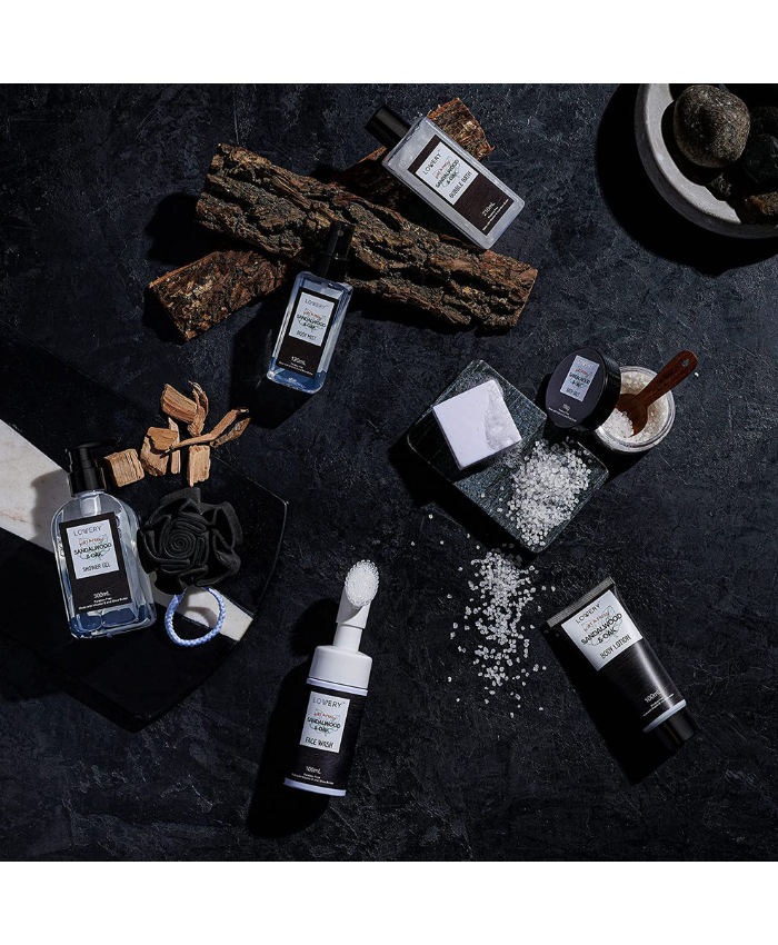 Sandalwood Oak Home Bath Set - 9Pc Body Care Kit