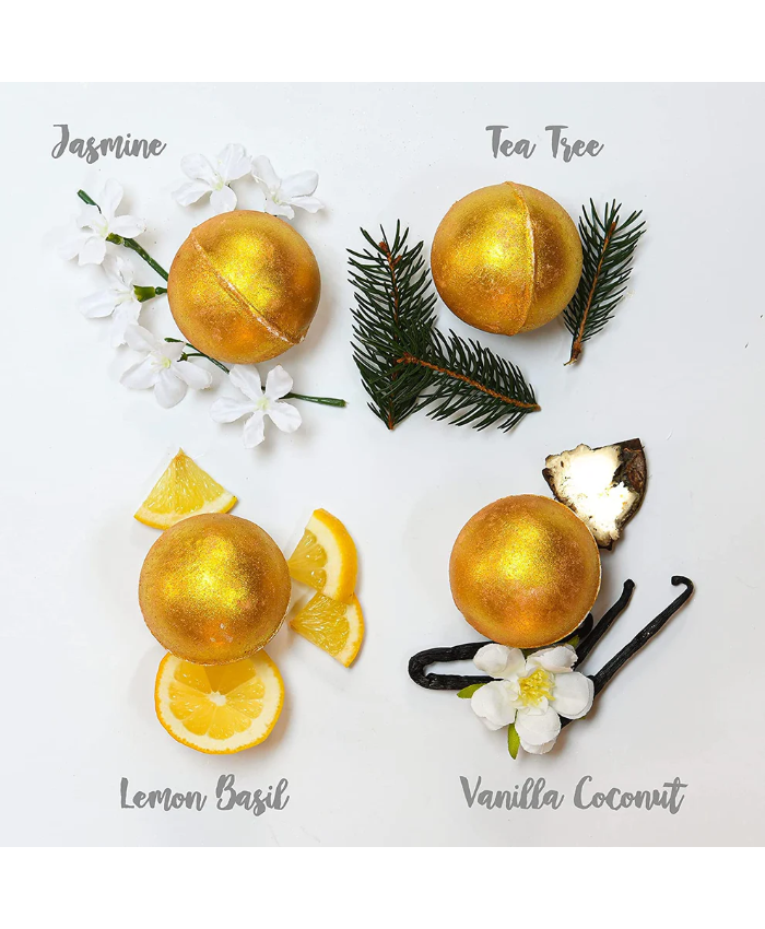 24K Gold Bath Bombs Gift Set - 9Pc Marble Spa Bubble Bombs