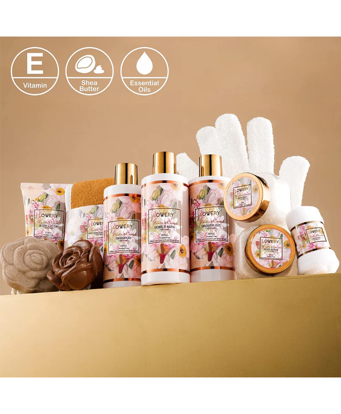 Vanilla Coconut Bath and Spa Gift Set - 13Pc Care Package
