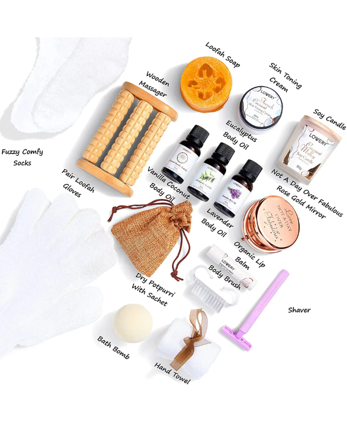 French Coconut Handmade Gift Box - 20Pc Self Care Package