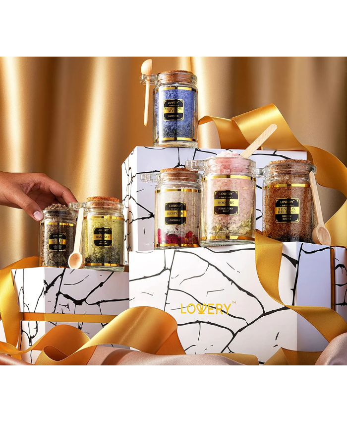 Bath Salts Gift Set - 12Pc Scented Spa Soaks