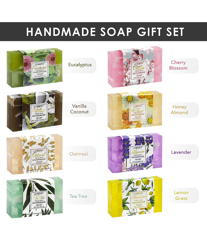 Handmade Soap Set - 8pc Variety Pack Bath Soap