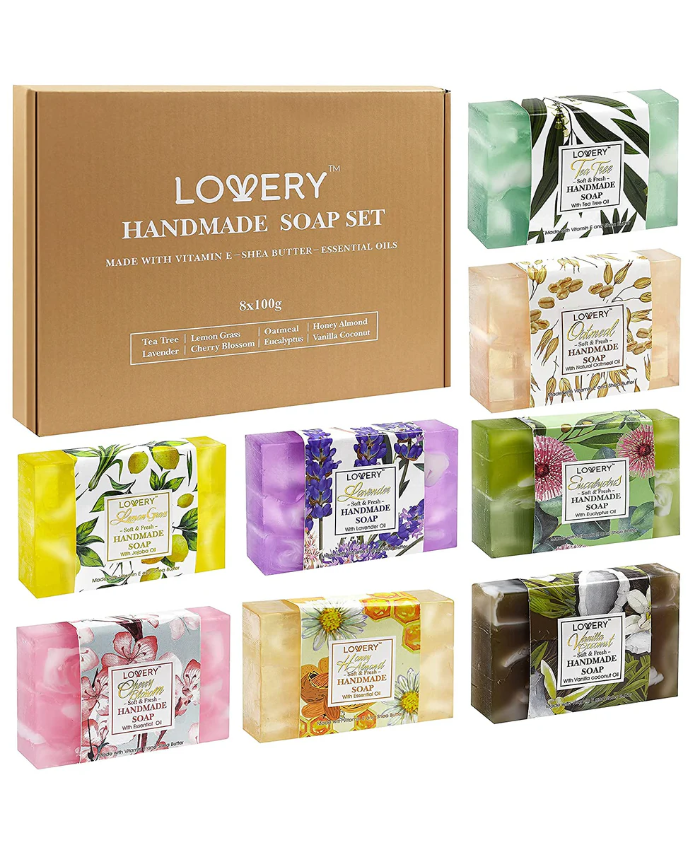 Handmade Soap Set - 8pc Variety Pack Bath Soap