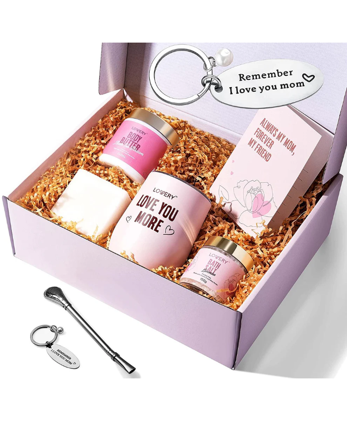 Body Care Gift Basket For Moms - 8Pc New Mom Spa Kit