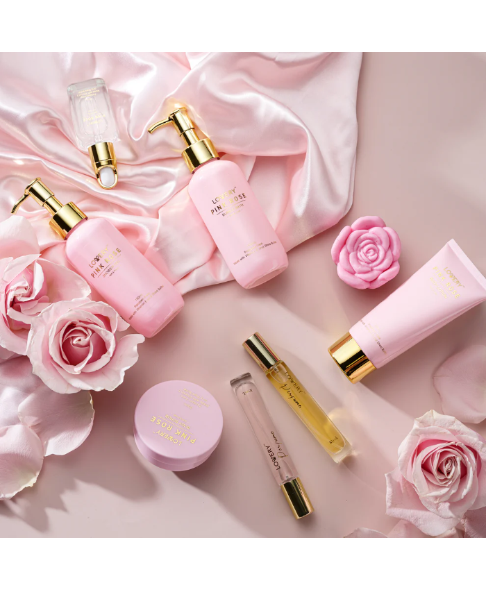 Luxe Pink Rose Bath and Body Set - 18Pc Birthday Gifts Spa Kit