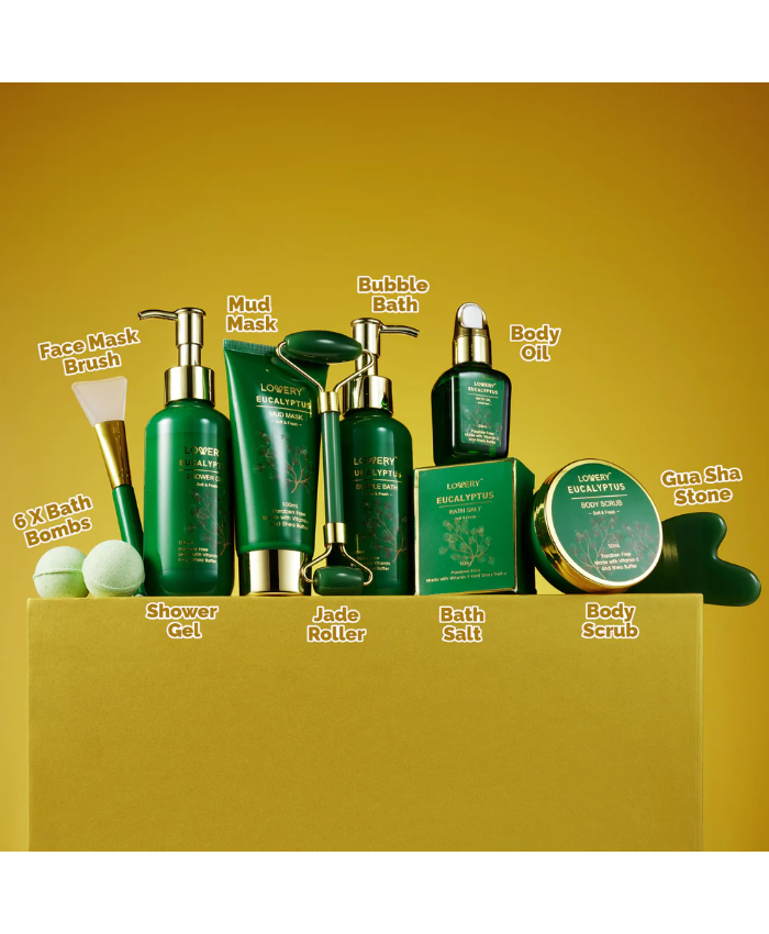 Eucalyptus Spa Basket - 16Pc Bath And Body Care Set