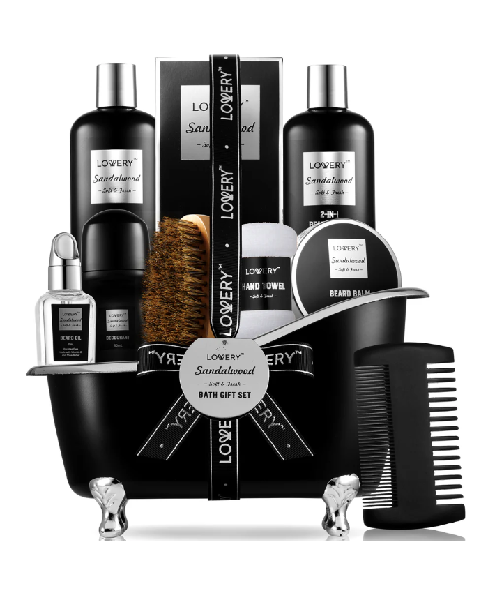 Beard Grooming Set 11pc - Sandalwood Gift Basket For Men