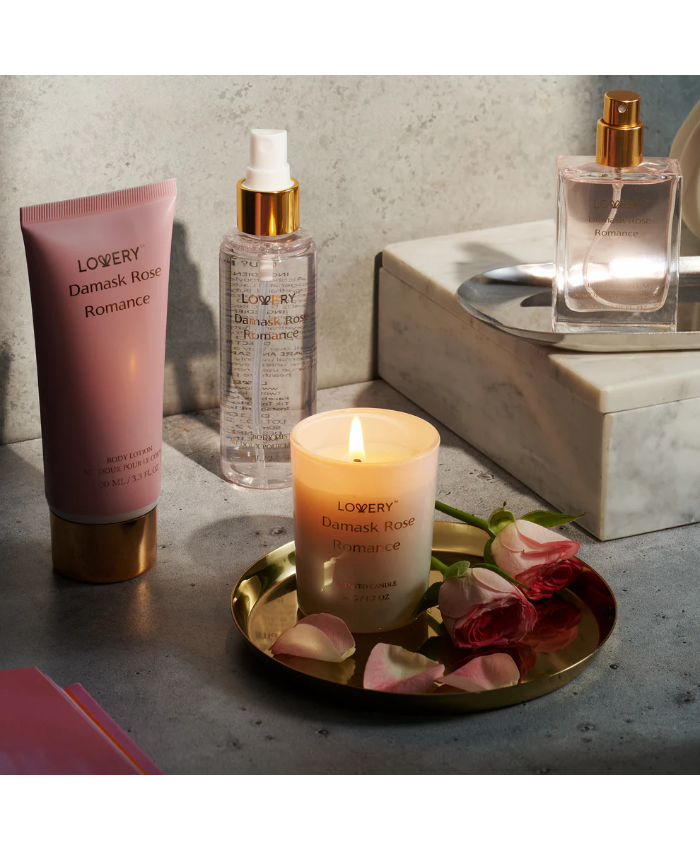 Damask Rose Romance Spa Kit - 6pc Luxury Self Care Gifts
