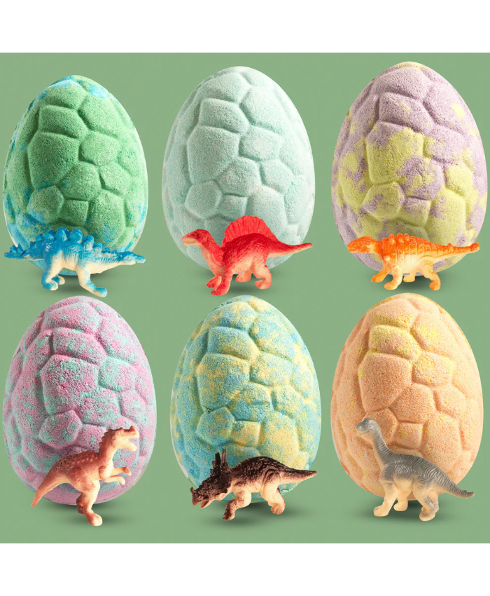 Dinosaur Egg Bath Bombs - 12pc Gift Toys With Dino Surprises Inside