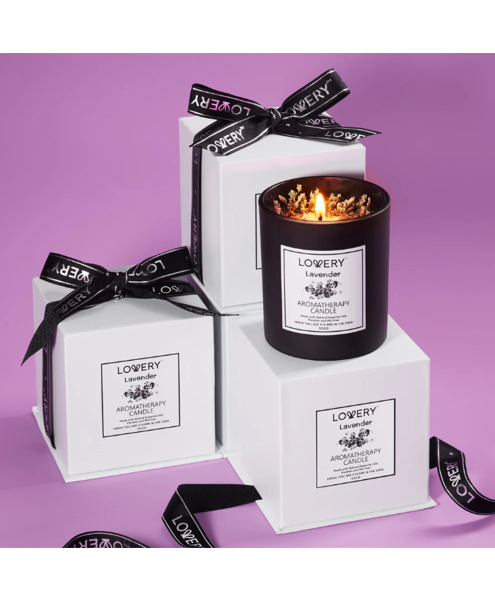 Lavender Scented Candle With Dried Flowers - 9oz Soy Wax Home Candle