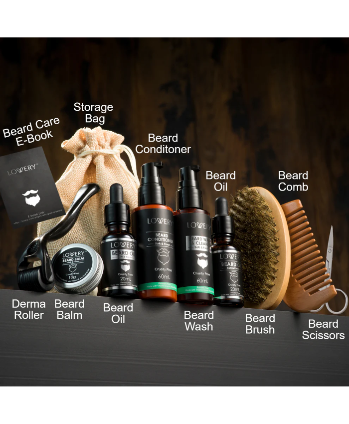 Beard Grooming and Growth Kit, 12Pc Mens Beard Care Trimmer Kit
