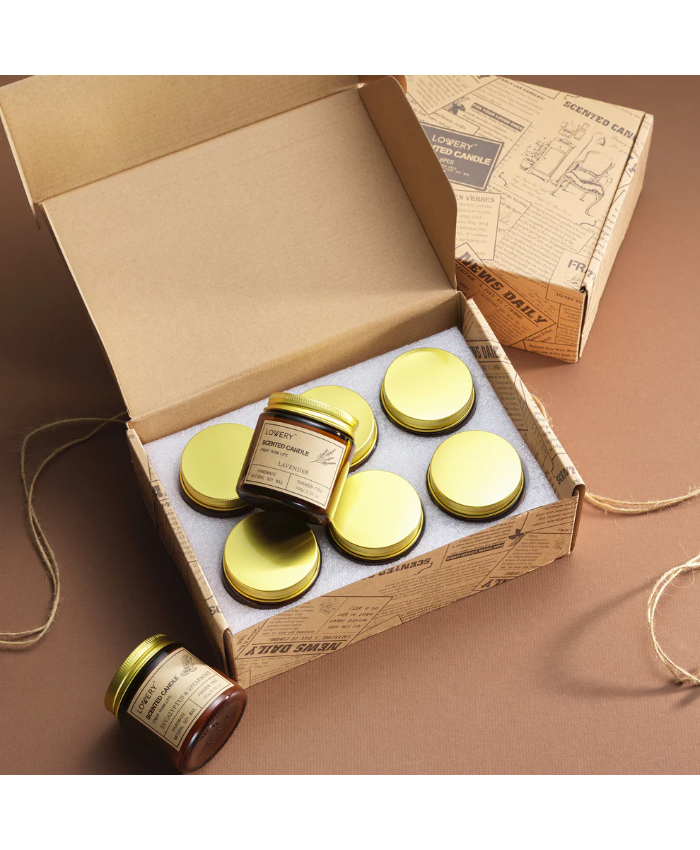 Scented Soy Candles - 6pc Amber Jar Long Lasting Candle Gifts