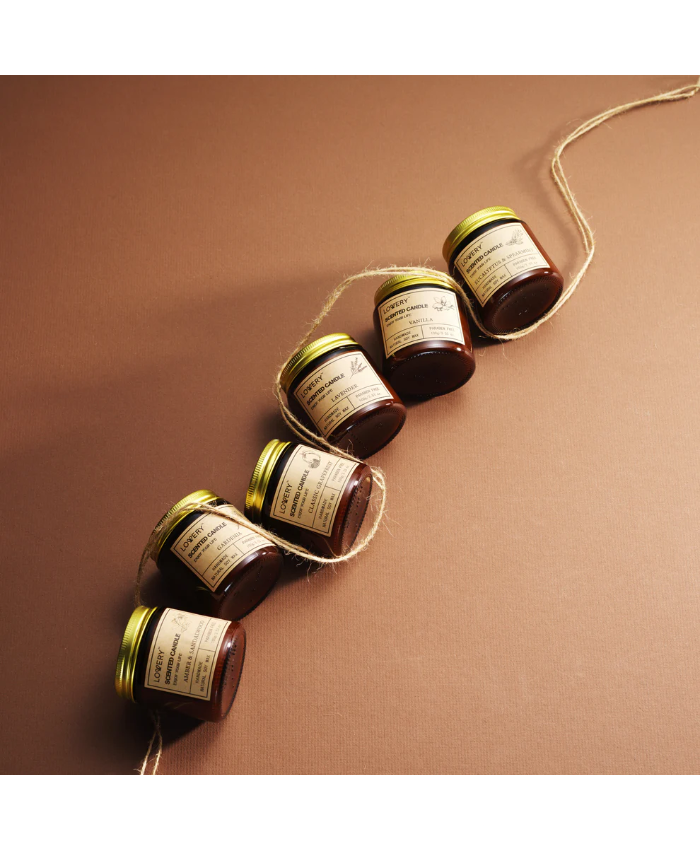 Scented Soy Candles - 6pc Amber Jar Long Lasting Candle Gifts