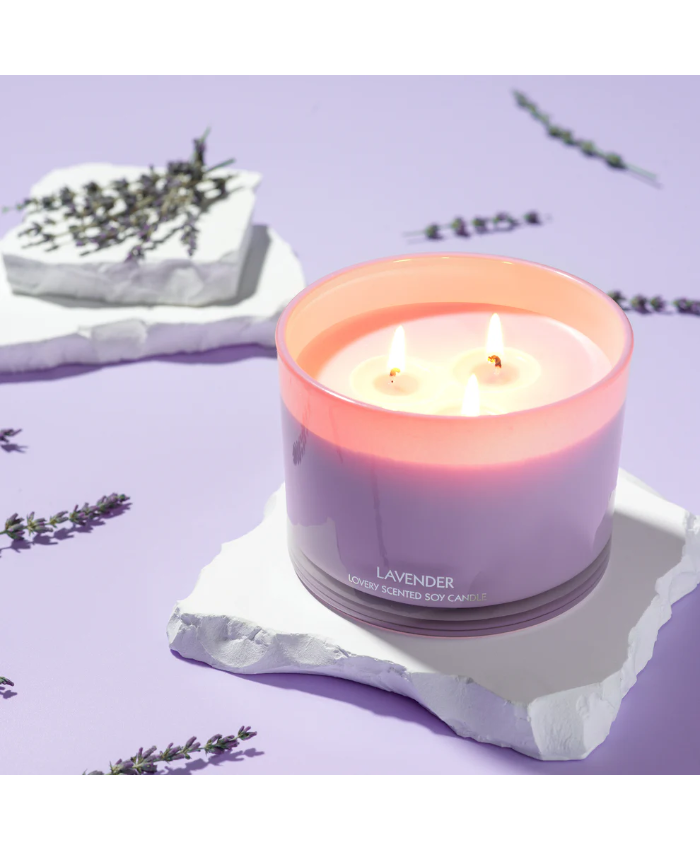 Lavender 3 Wick Candles - 13oz Soy Wax Home Candle