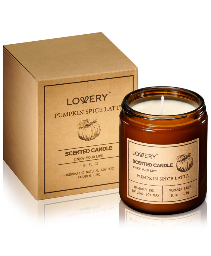 Pumpkin Spice Latte Aromatherapy Candles - 9oz Home Scented Soy Candle