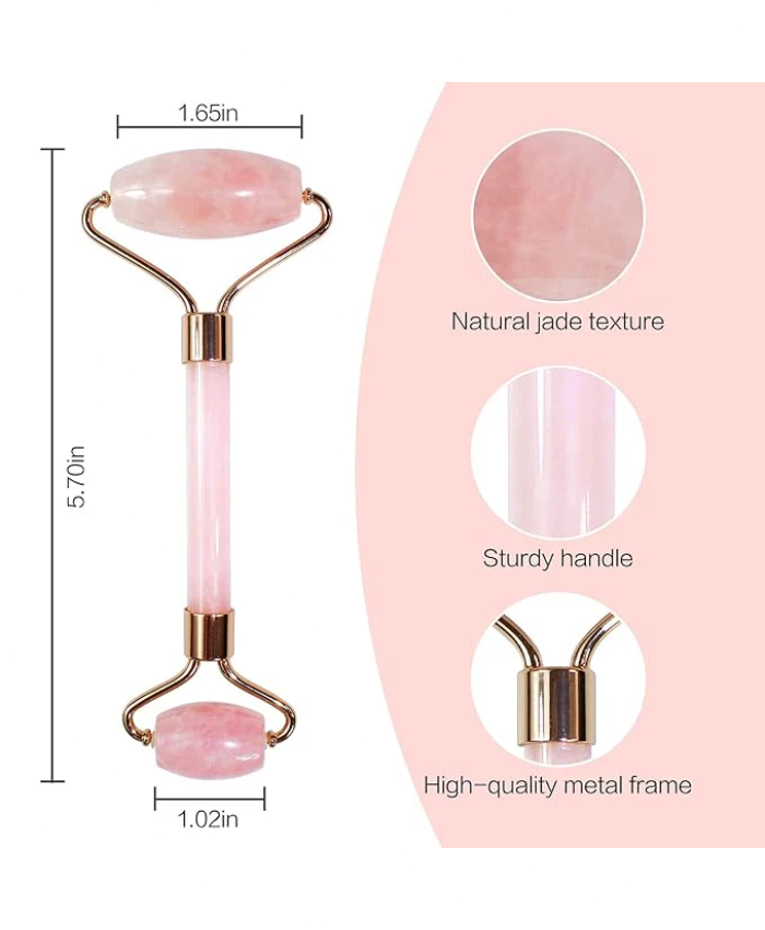 Rose Quartz Roller - Anti-Aging Face, Eye & Body Beauty Roller