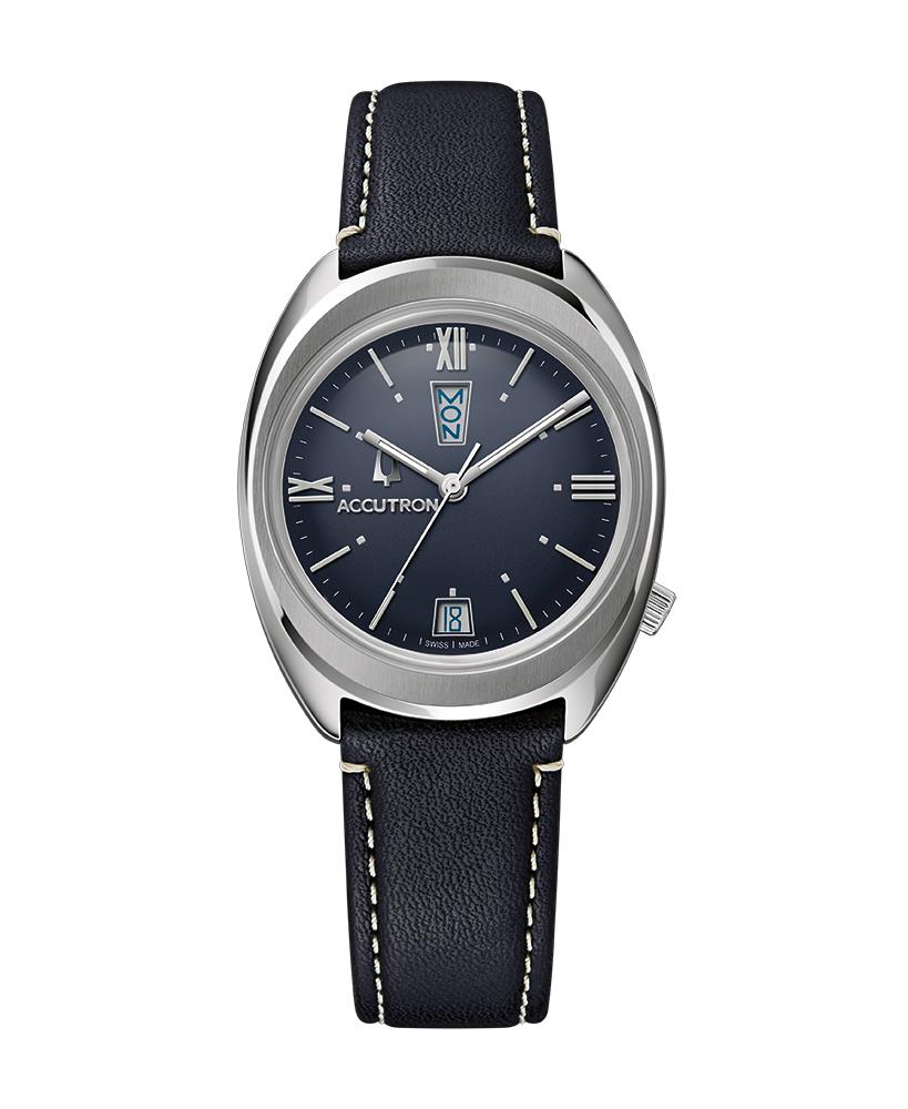 Legacy Collection Automatic Watch, Dark Blue Dial With Dark Blue Leather Strap