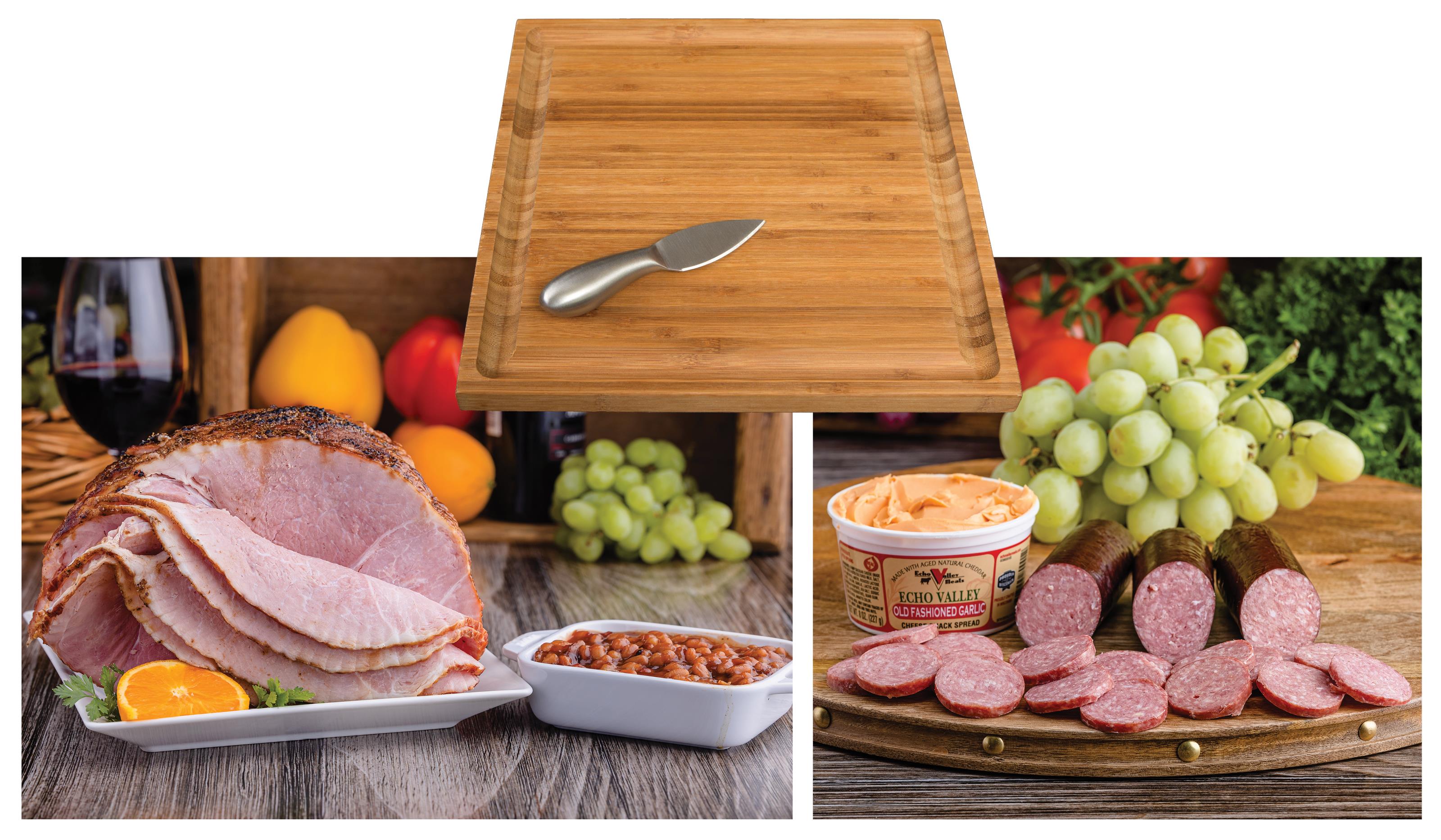 Spiral Ham & Sausage Platter W/Baked Beans