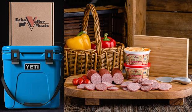 Sausage & Cheese W/Yeti Roadie 24 - Big Wave Blue