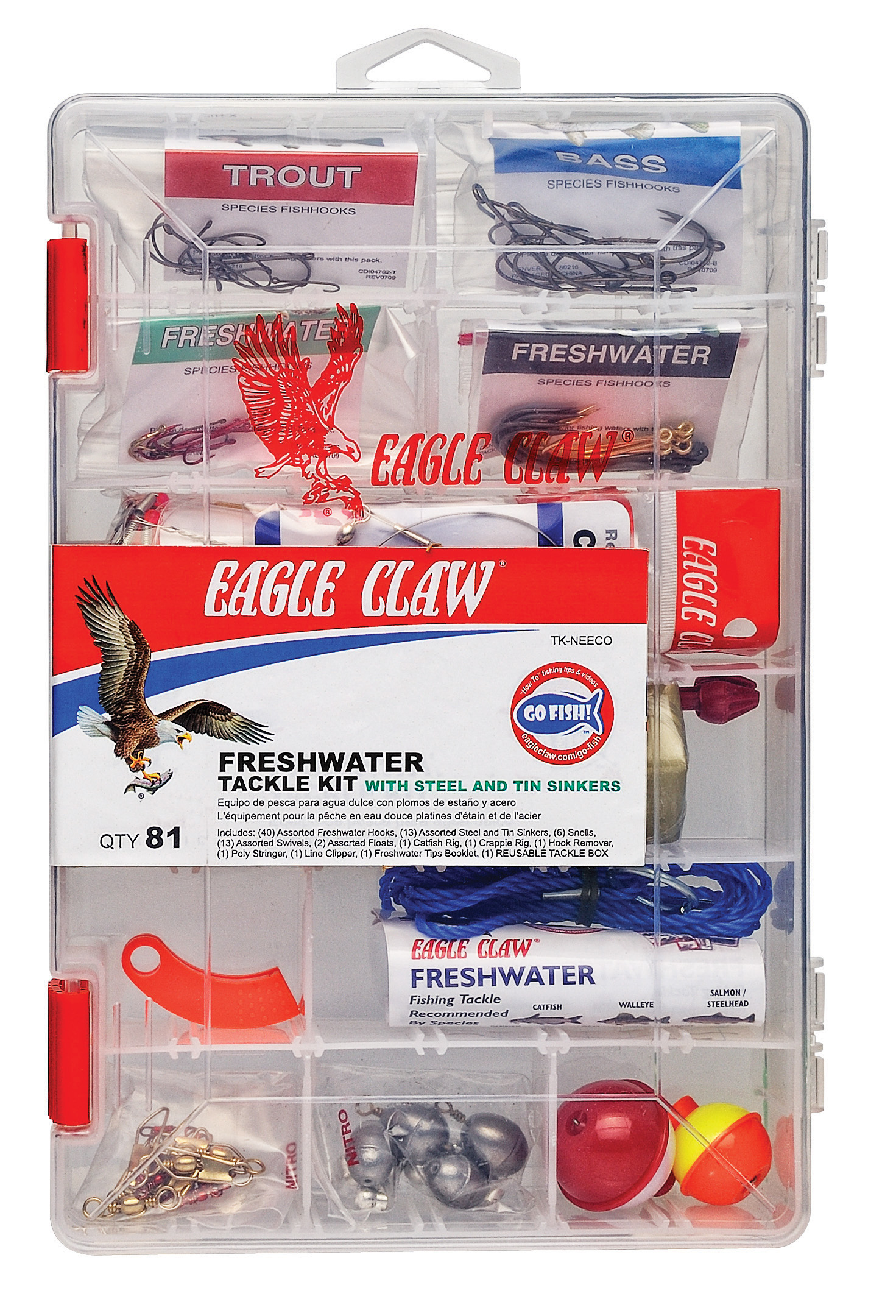 81 Piece Go Fish Non-Lead Freshwater Tackle Kit