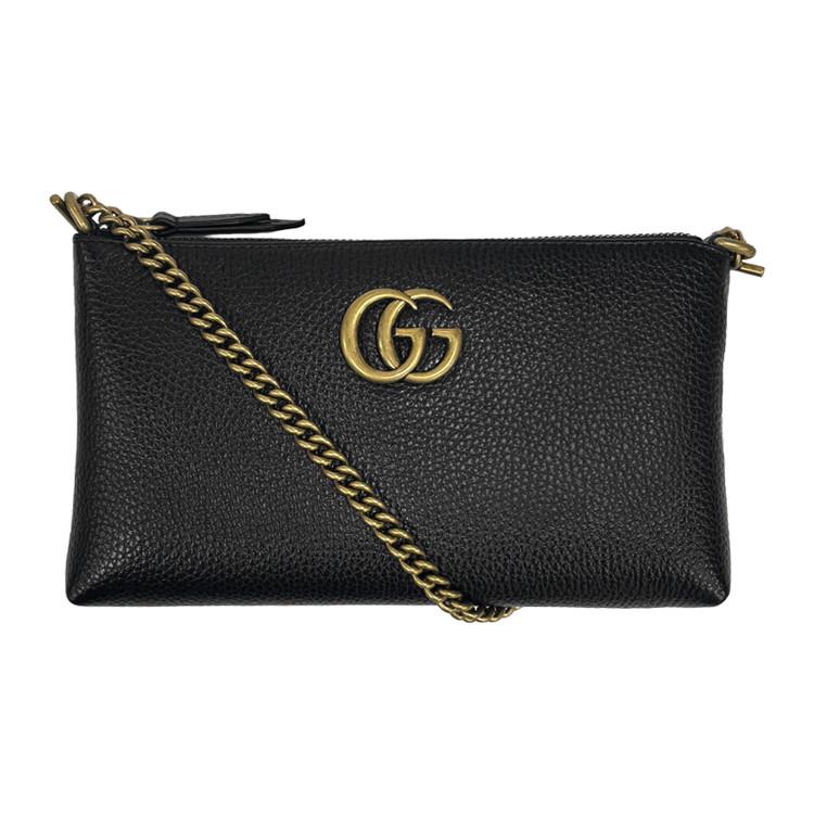 GG Marmont Leather Chain Clutch Bag