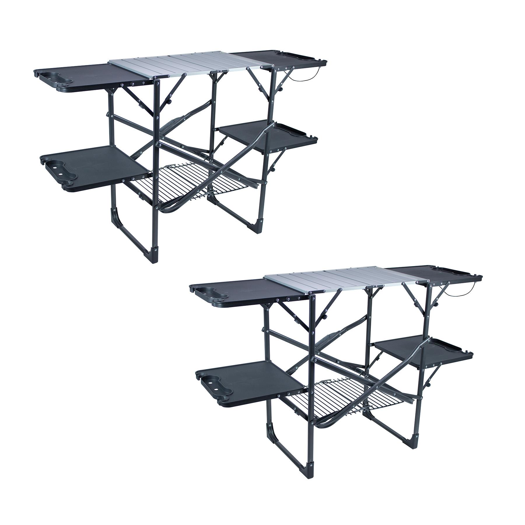 Slim-Fold Cook Station - Black Chrome (Set Of 2)
