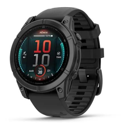 Fenix E – 47 Mm, AMOLED - Slate Gray Steel With Black Silicone Band