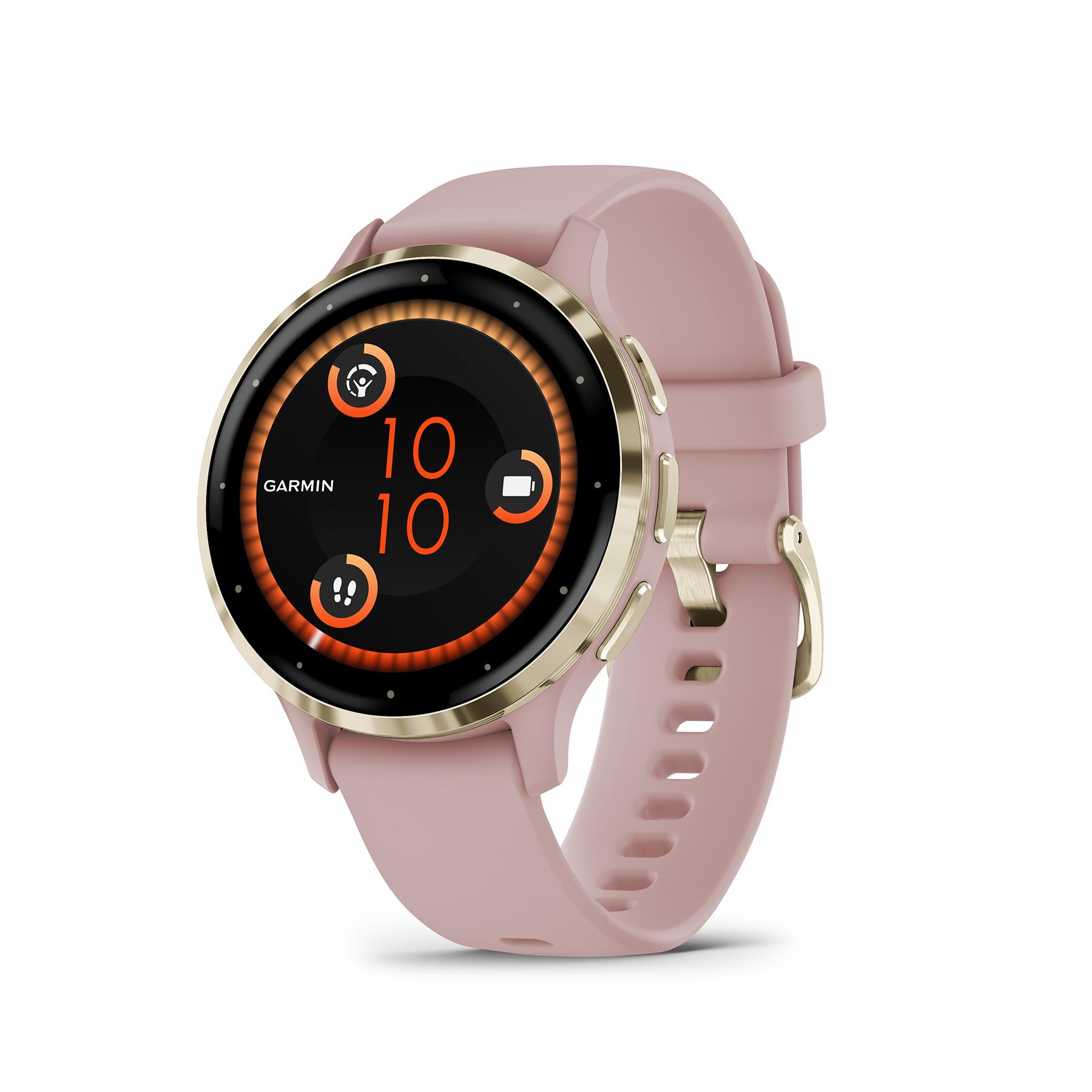 Venu 3S, Soft Gold Bezel With Dust Rose Silicone Band