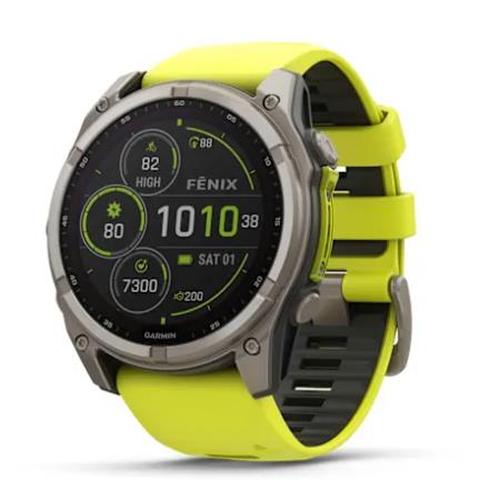 Fenix 8 – 51 Mm, Solar - Sapphire, Titanium With Amp Yellow/Graphite Silicone Band
